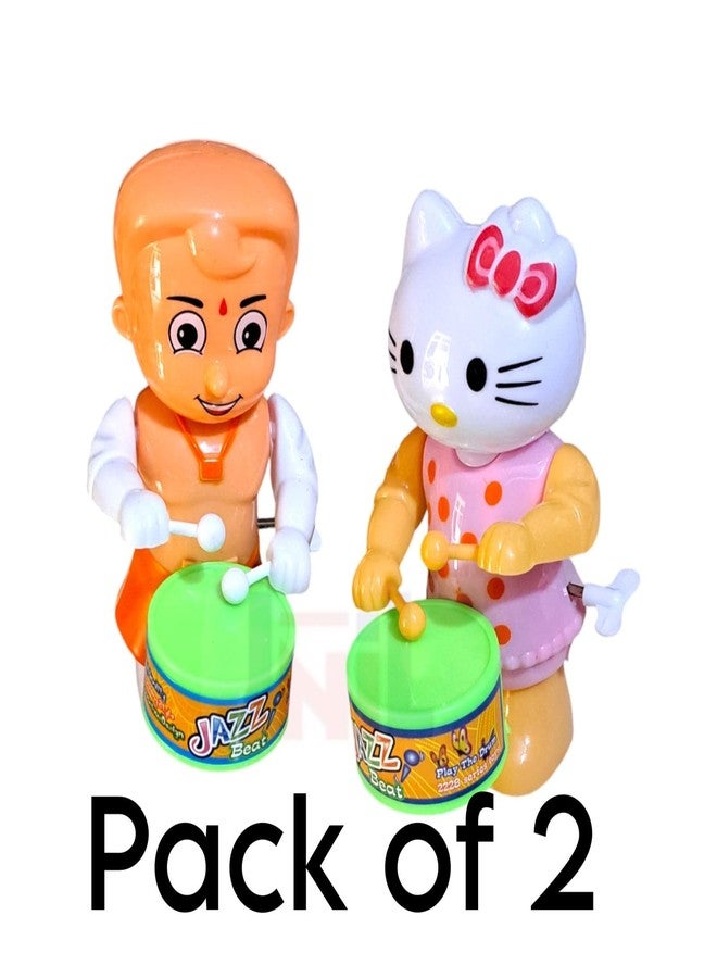 JNiL Cute Drummer Toy with Drumming and Dancing Action for Kids Baby Rattle Toys Set Toddler Kids Key-Operated (Pack of 2) - Image 3